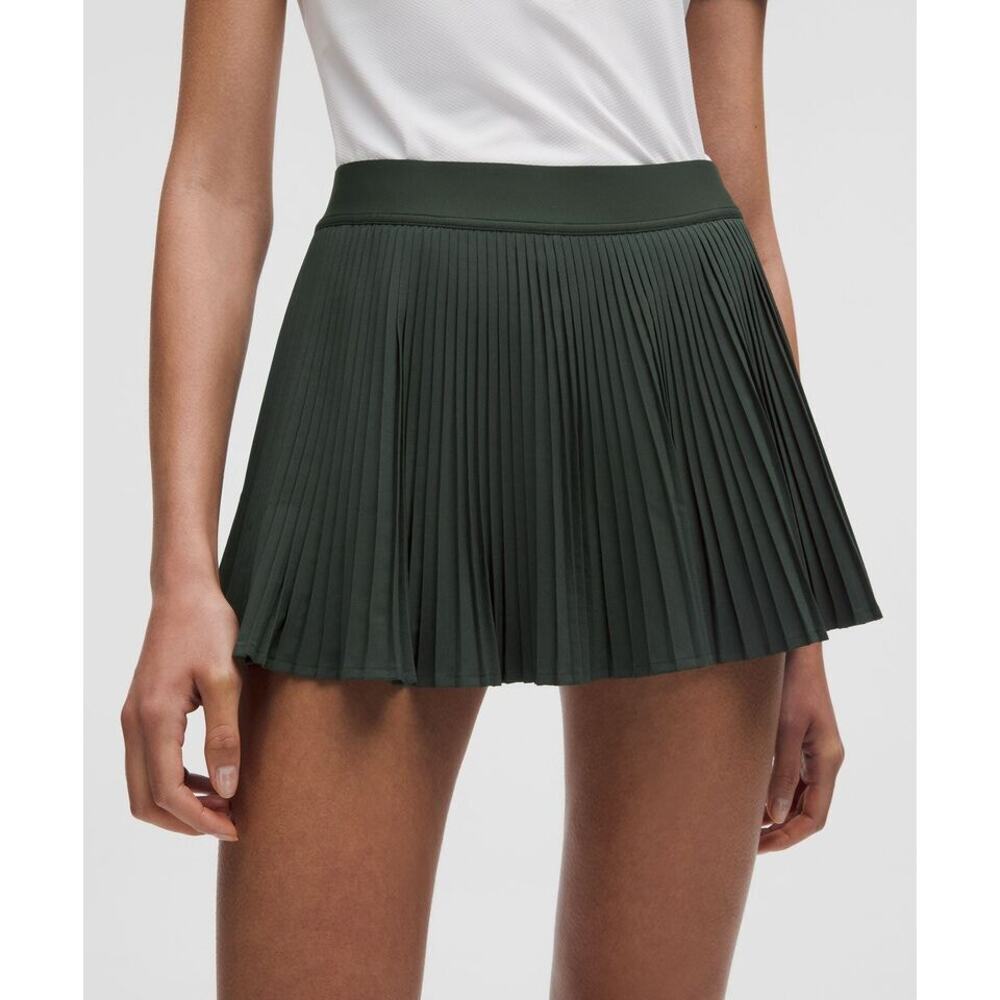 NEW Lululemon Varsity High Rise Pleated Tennis Skirt Rainforest Green Size 0